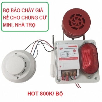 Hệ thống còi đèn báo cháy giá rẻ cho chung cư mini, nhà trọ