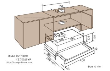 Kích thước máy hút mùi âm tủ và những điều bạn cần biết
