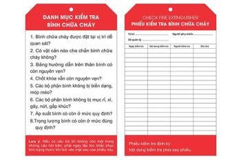 Mẫu phiếu kiểm tra bình chữa cháy đạt tiêu chuẩn hiện nay